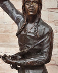 BUFFALO SIGNAL by Frederic Remington Bronze Sculpture Native American Horseback