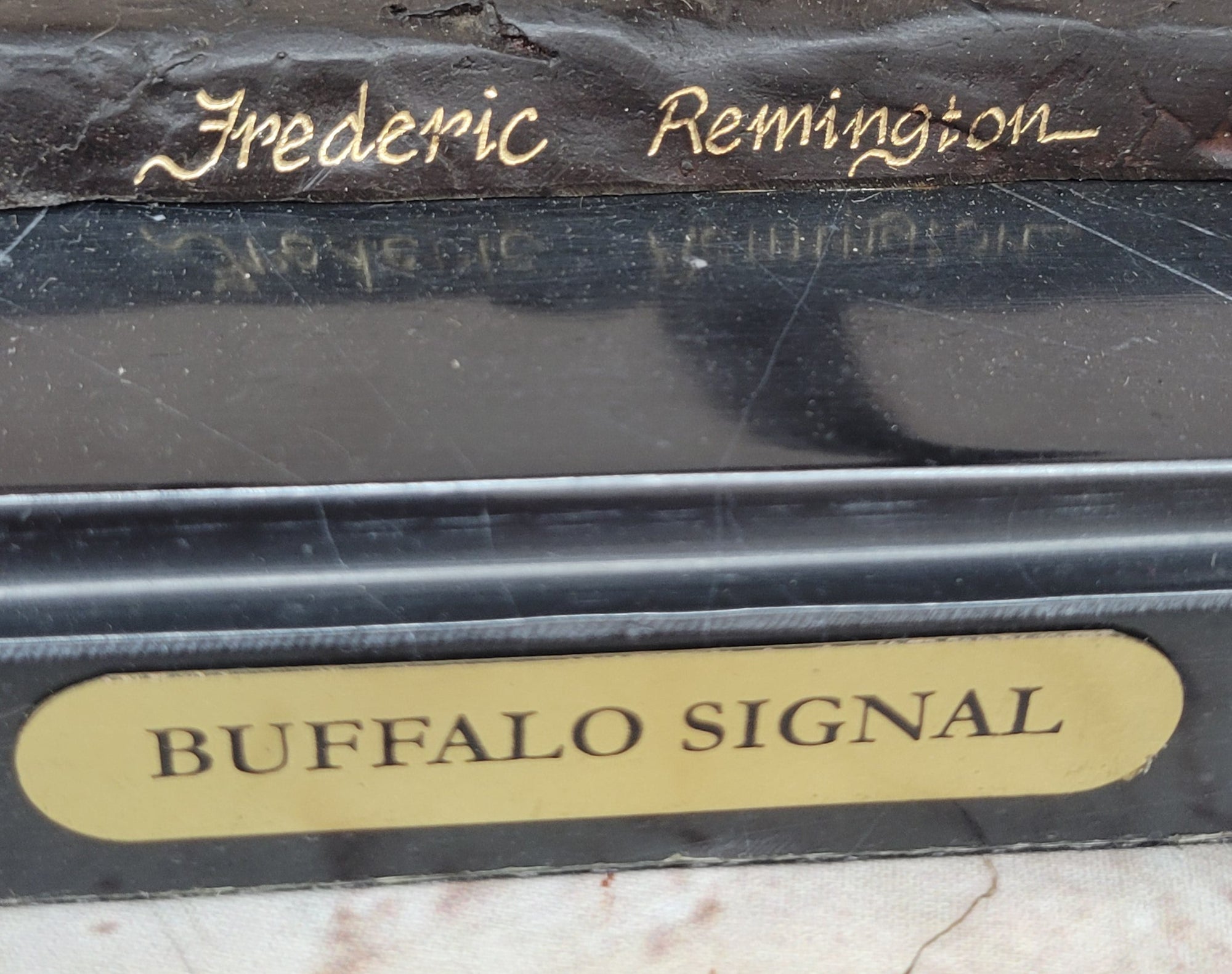BUFFALO SIGNAL by Frederic Remington Bronze Sculpture Native American Horseback