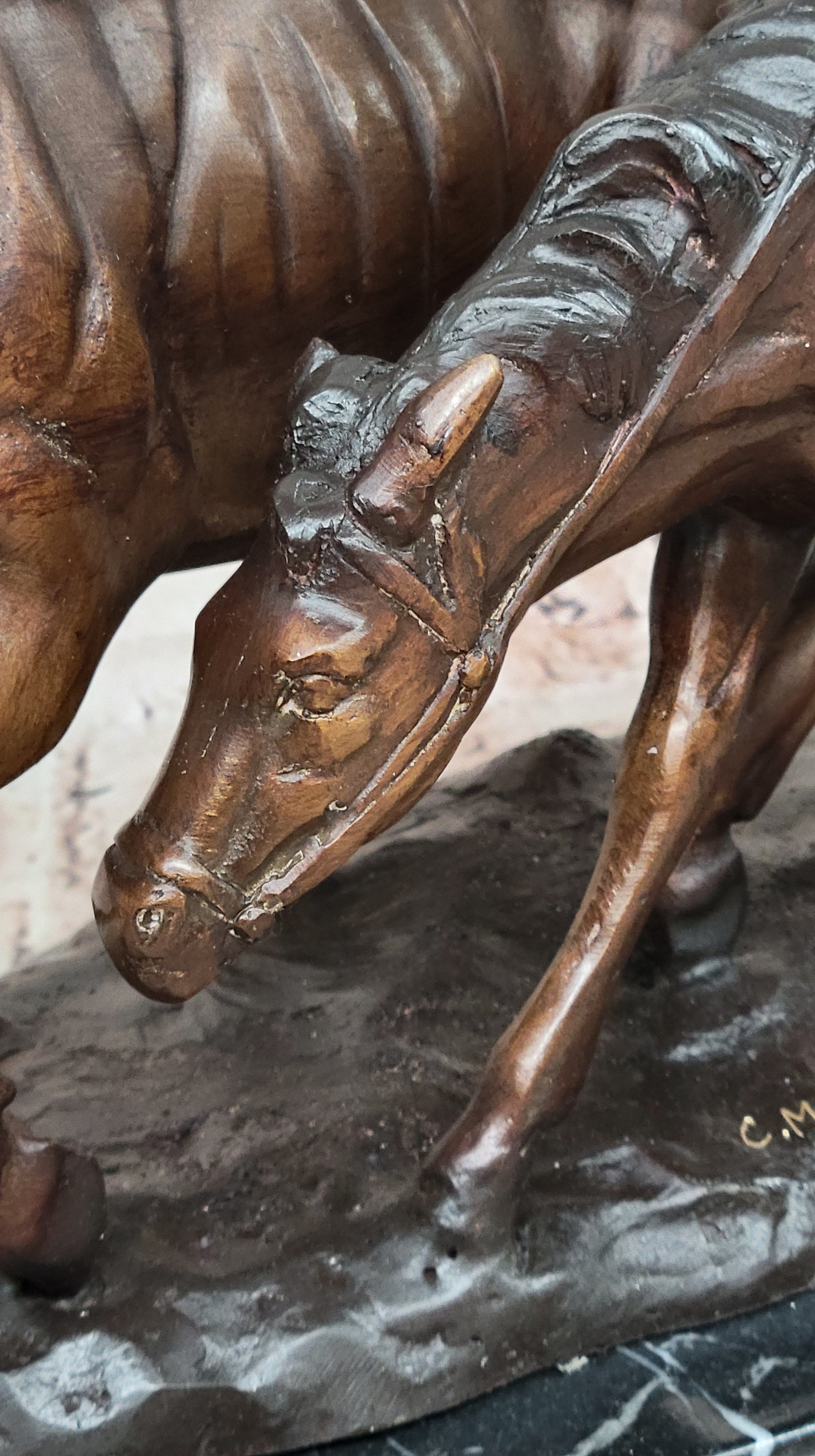 Frederic Remington BOLTER Western Cowboy Cattle Drive Bronze Statue Sculpture 13&quot; x 17&quot;