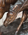 Frederic Remington BOLTER Western Cowboy Cattle Drive Bronze Statue Sculpture 13" x 17"