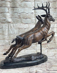 Elk Deer Caribou Buck Stag Wildlife Art Hunting Lodge Camp Bronze Marble Statue