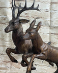 Elk Deer Caribou Buck Stag Wildlife Art Hunting Lodge Camp Bronze Marble Statue