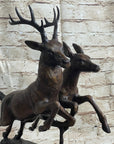 Elk Deer Caribou Buck Stag Wildlife Art Hunting Lodge Camp Bronze Marble Statue
