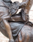 WAR CHIEF Native American Bronze Statue Sculpture Western Art Marble Base 24" x 23"