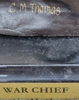 WAR CHIEF Native American Bronze Statue Sculpture Western Art Marble Base 24" x 23"