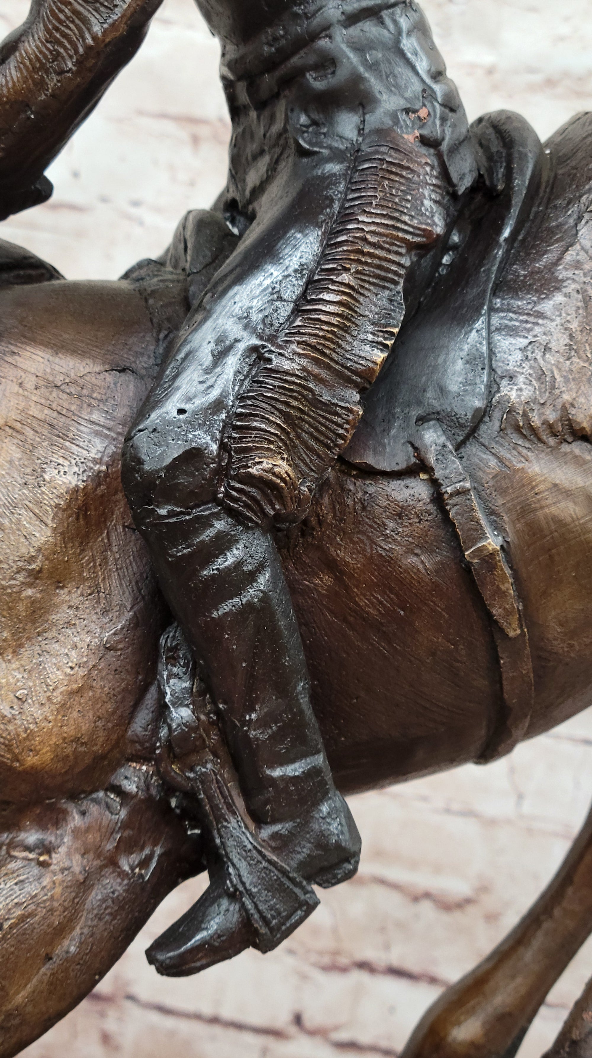 Down Hill by Frederic Remington - Western Americana Bronze Cowboy &amp; Horse Sculpture