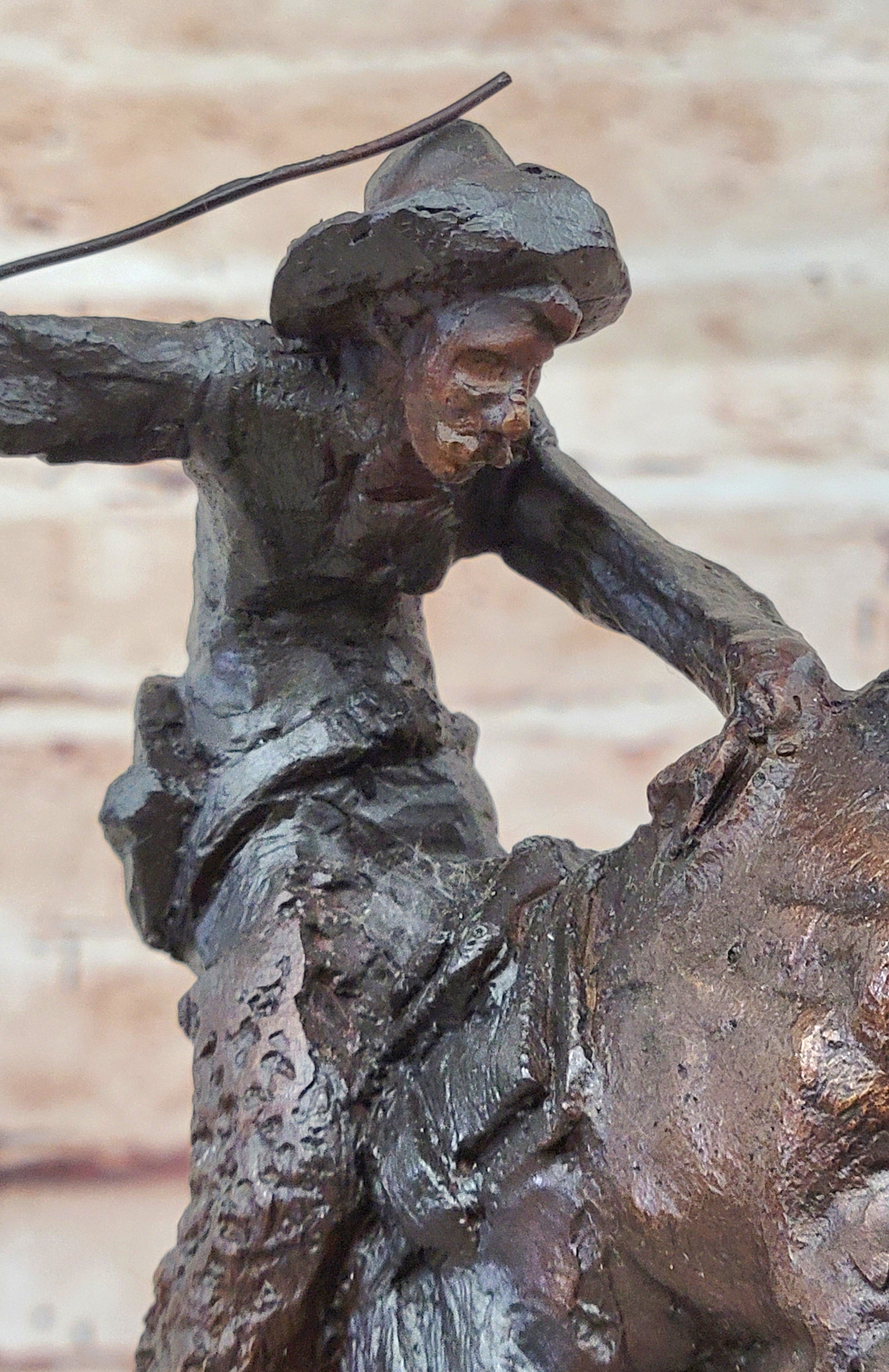 WOOLY CHAPS Frederic Remington Bronze Desktop Statue Sculpture Western 10&quot; x 11&quot;