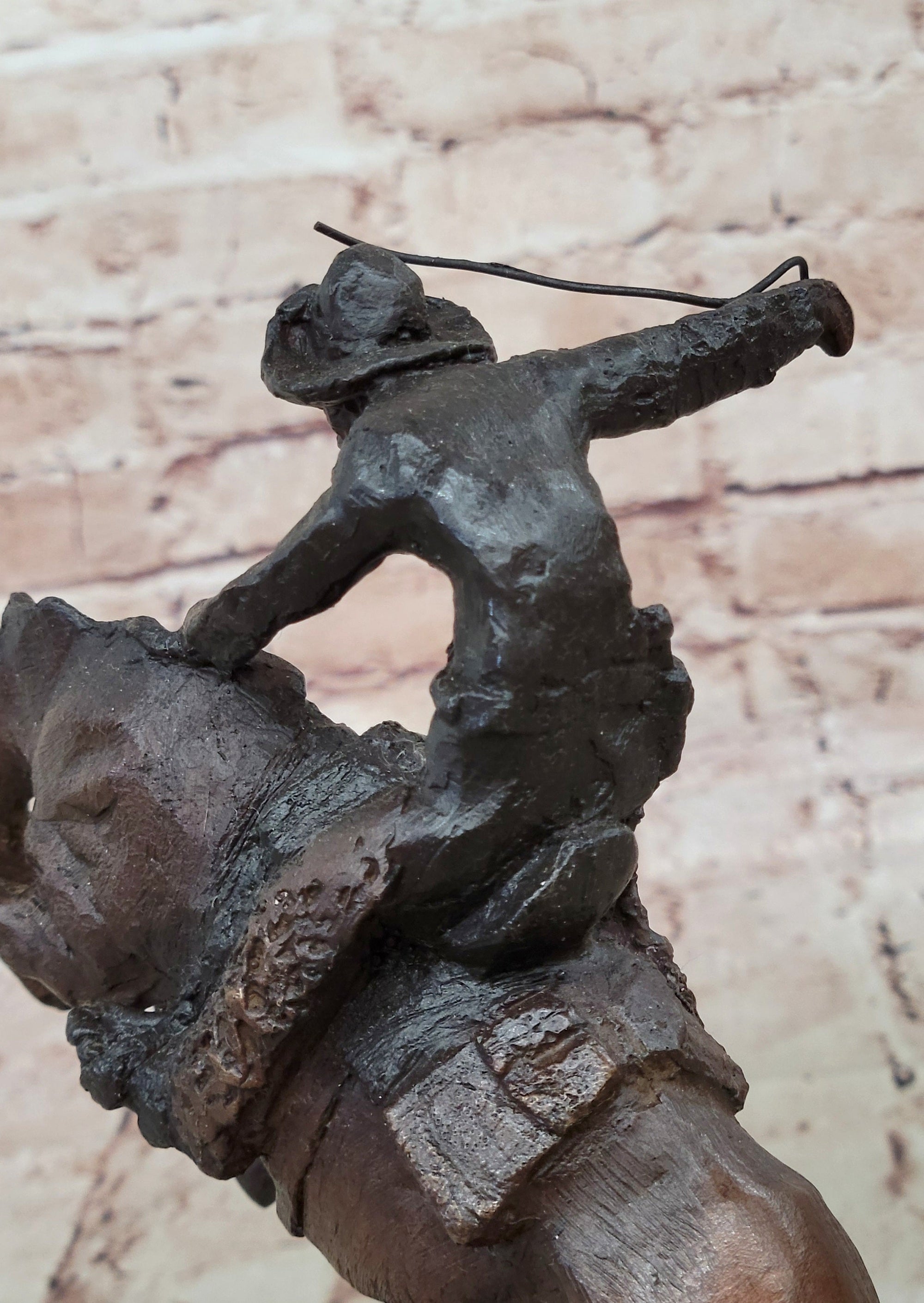 WOOLY CHAPS Frederic Remington Bronze Desktop Statue Sculpture Western 10&quot; x 11&quot;