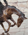 RATTLESNAKE Frederic Remington Bronze on Marble Desktop Statue Sculpture 9" x 8"