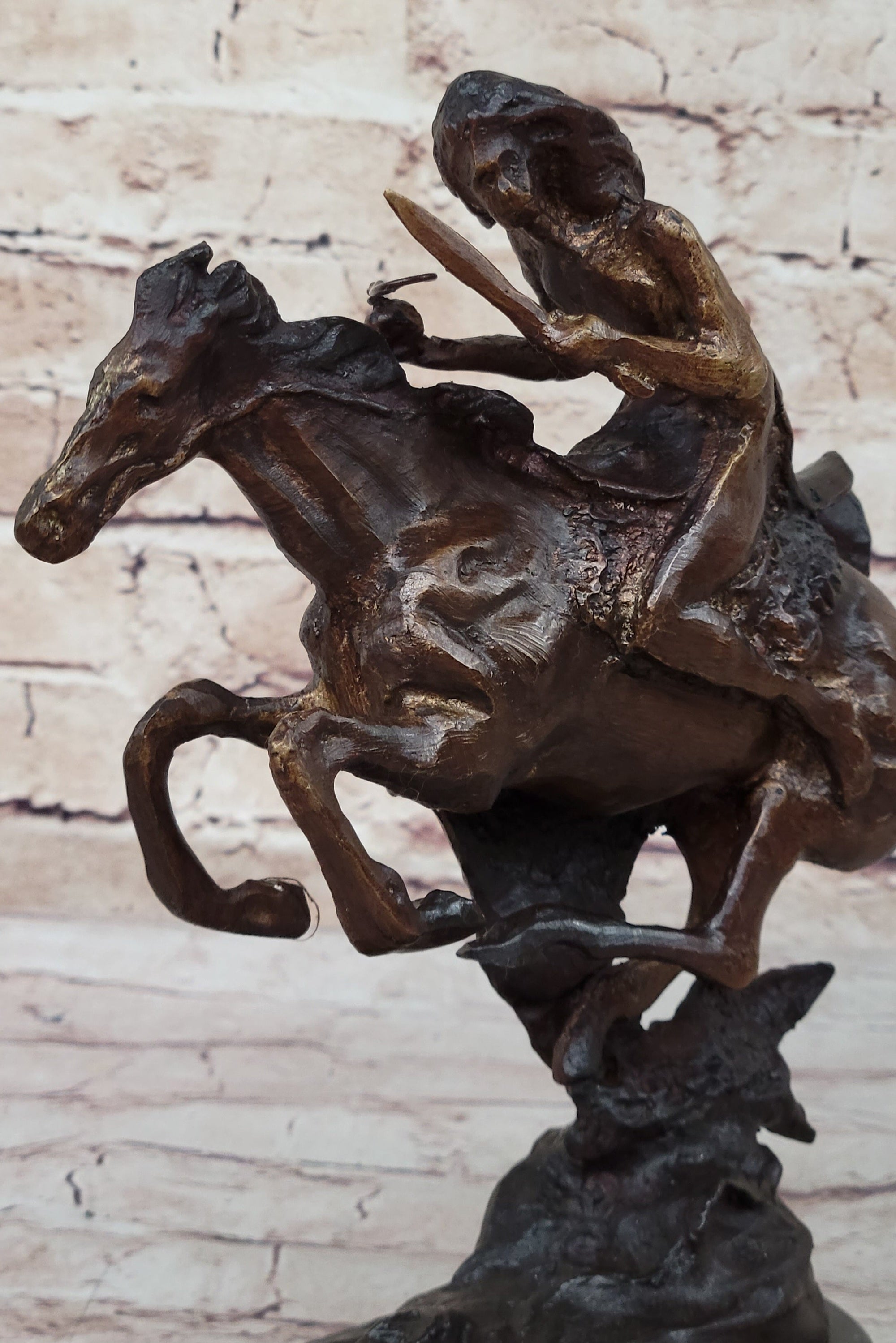 CHEYENNE by Frederic Remington Native American Riding Horse Bronze Statue Sculpture 8&quot; x 10&quot;