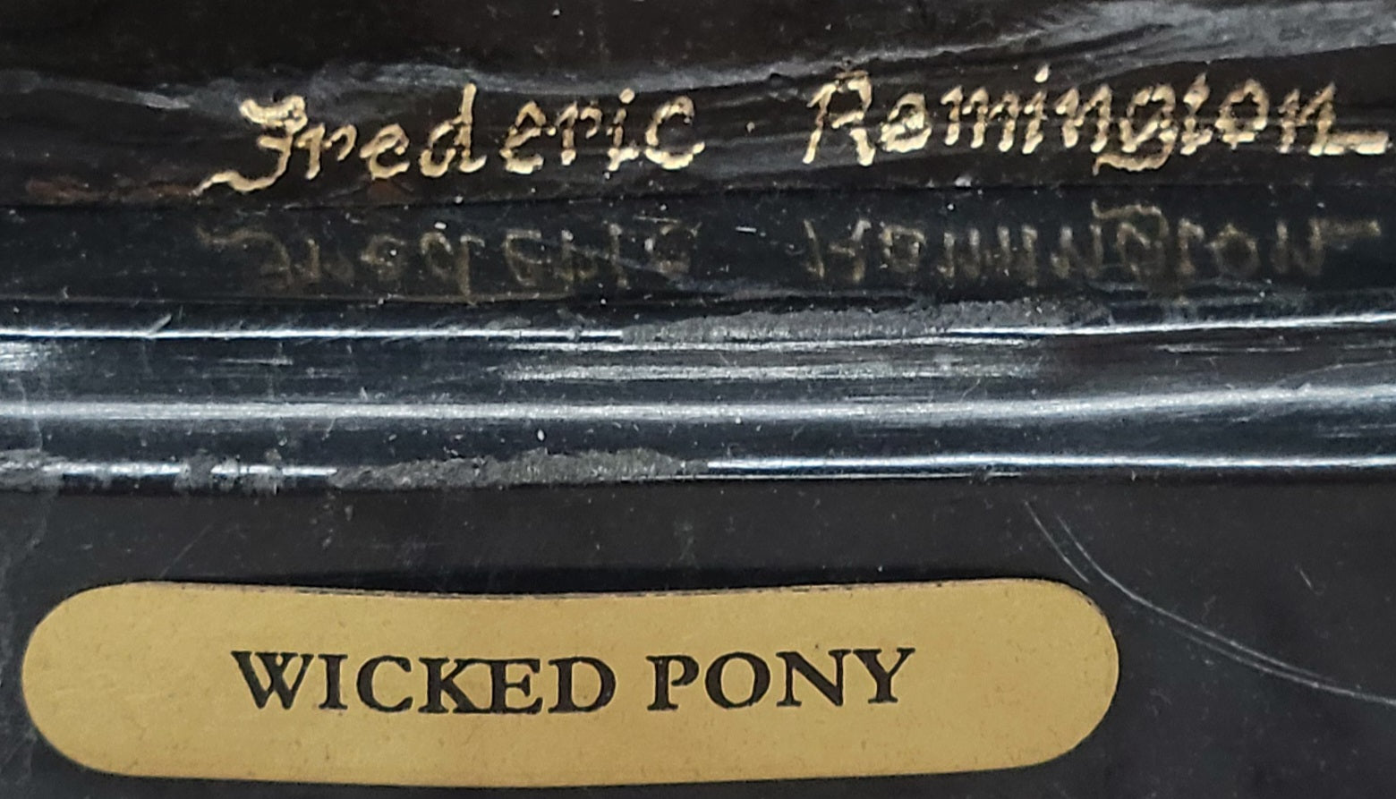 WICKED PONY Frederic Remington Bronze Statue Sculpture Cowboy Thrown from Horse 11&quot; x 11&quot;