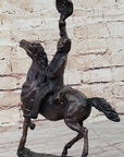 BUFFALO SIGNAL Frederic Remington Bronze Desktop Statue Sculpture Western 13" x 9"