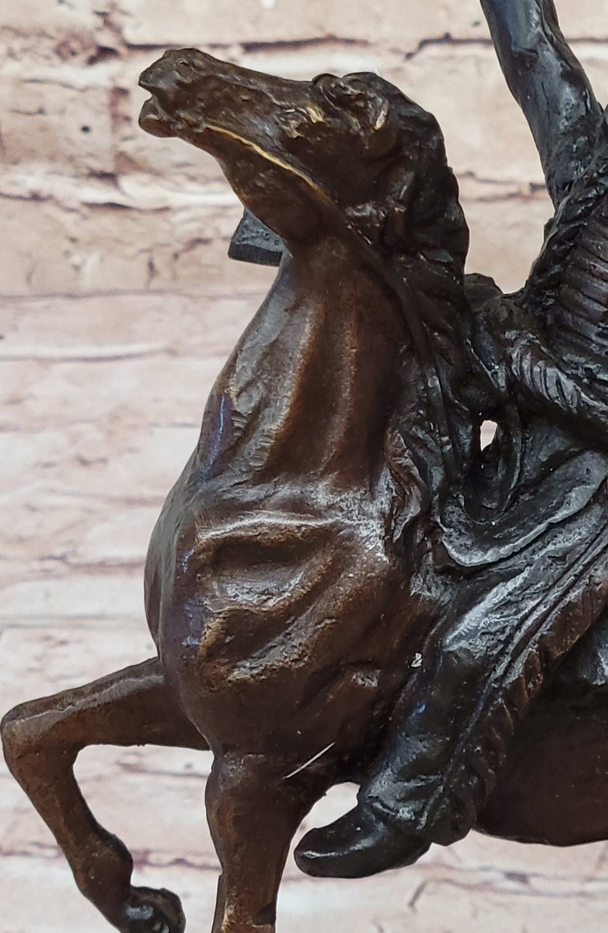BUFFALO SIGNAL Frederic Remington Bronze Desktop Statue Sculpture Western 13&quot; x 9&quot;