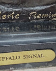 BUFFALO SIGNAL Frederic Remington Bronze Desktop Statue Sculpture Western 13" x 9"