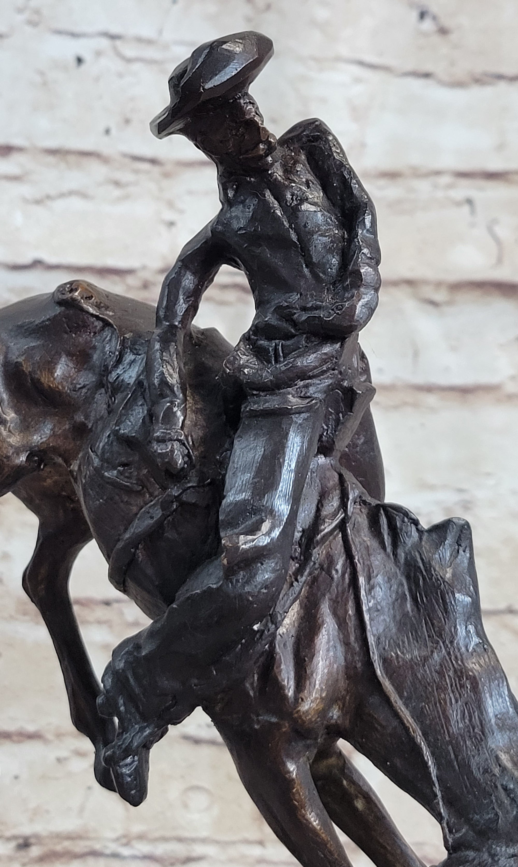 OUTLAW by Frederic Remington Western Bronze Statue Sculpture Cowboy Horse 10&quot; x 9&quot;