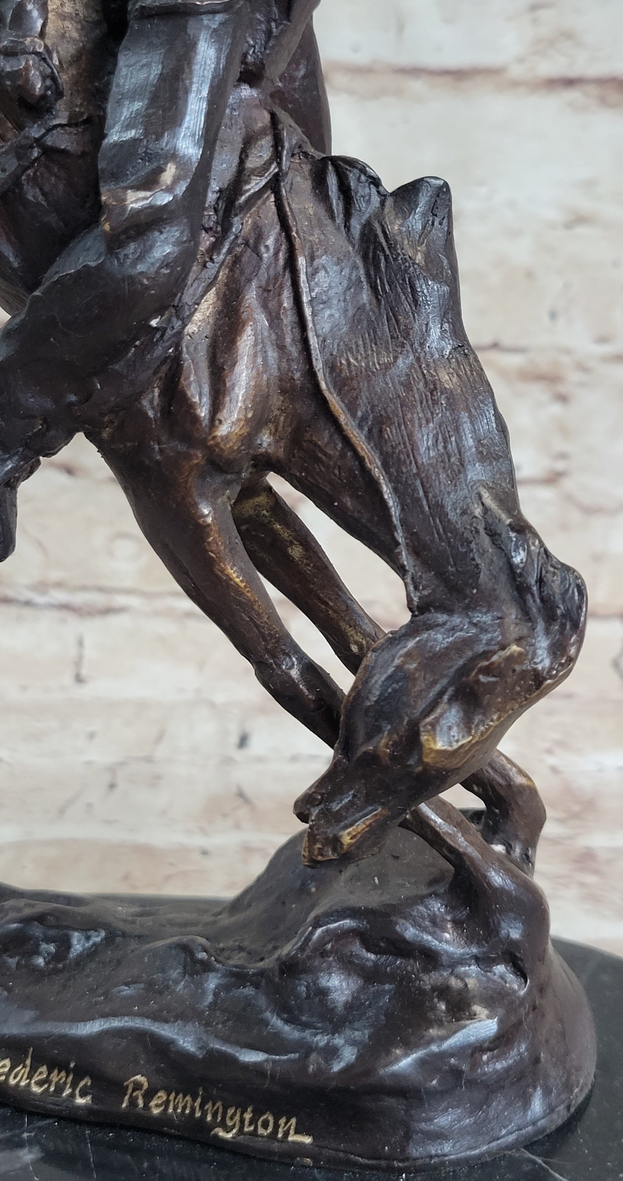 OUTLAW by Frederic Remington Western Bronze Statue Sculpture Cowboy Horse 10&quot; x 9&quot;
