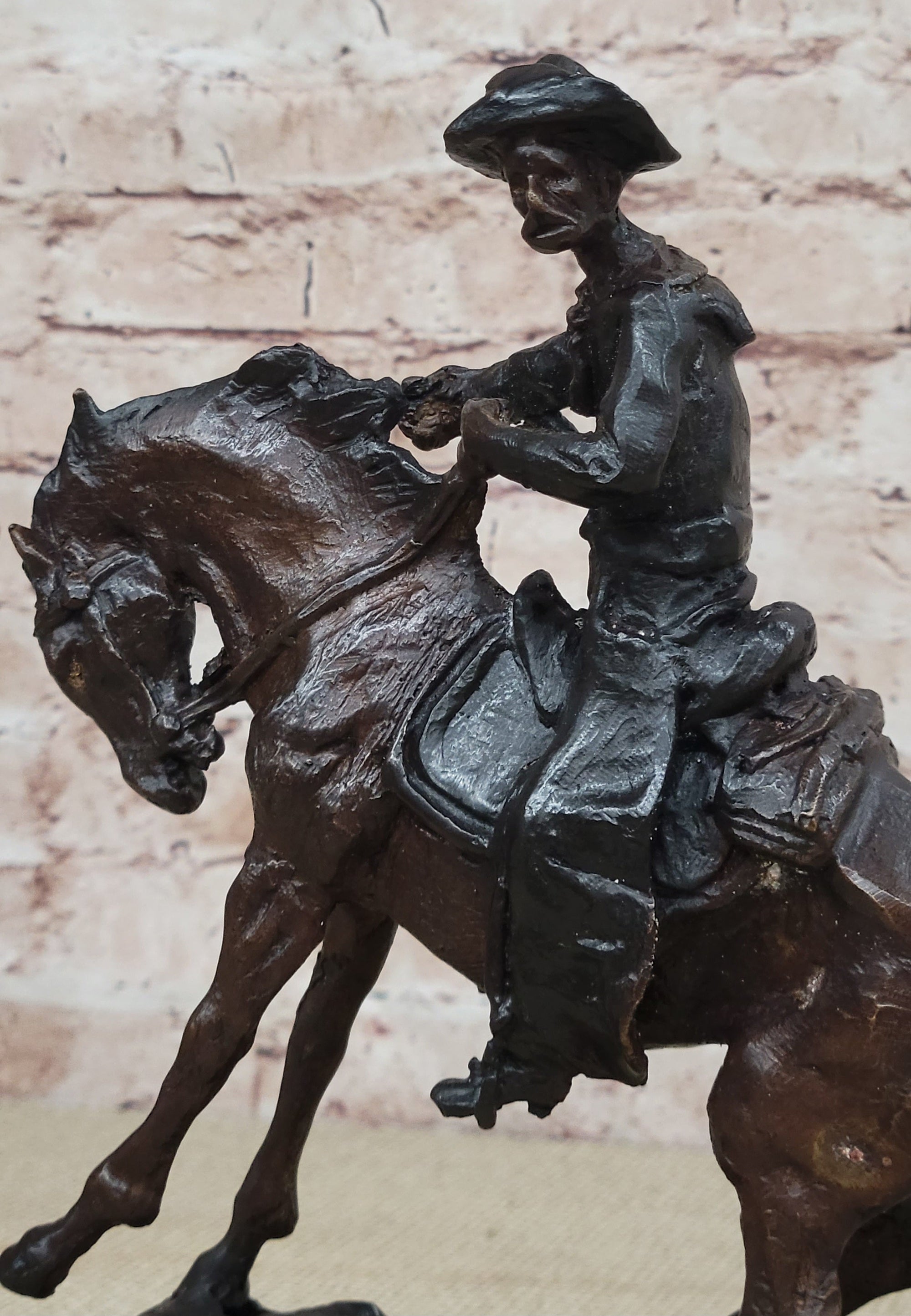 PEACE Frederic Remington Bronze Desktop Statue Sculpture Western Cowboy 10&quot; x 10&quot;