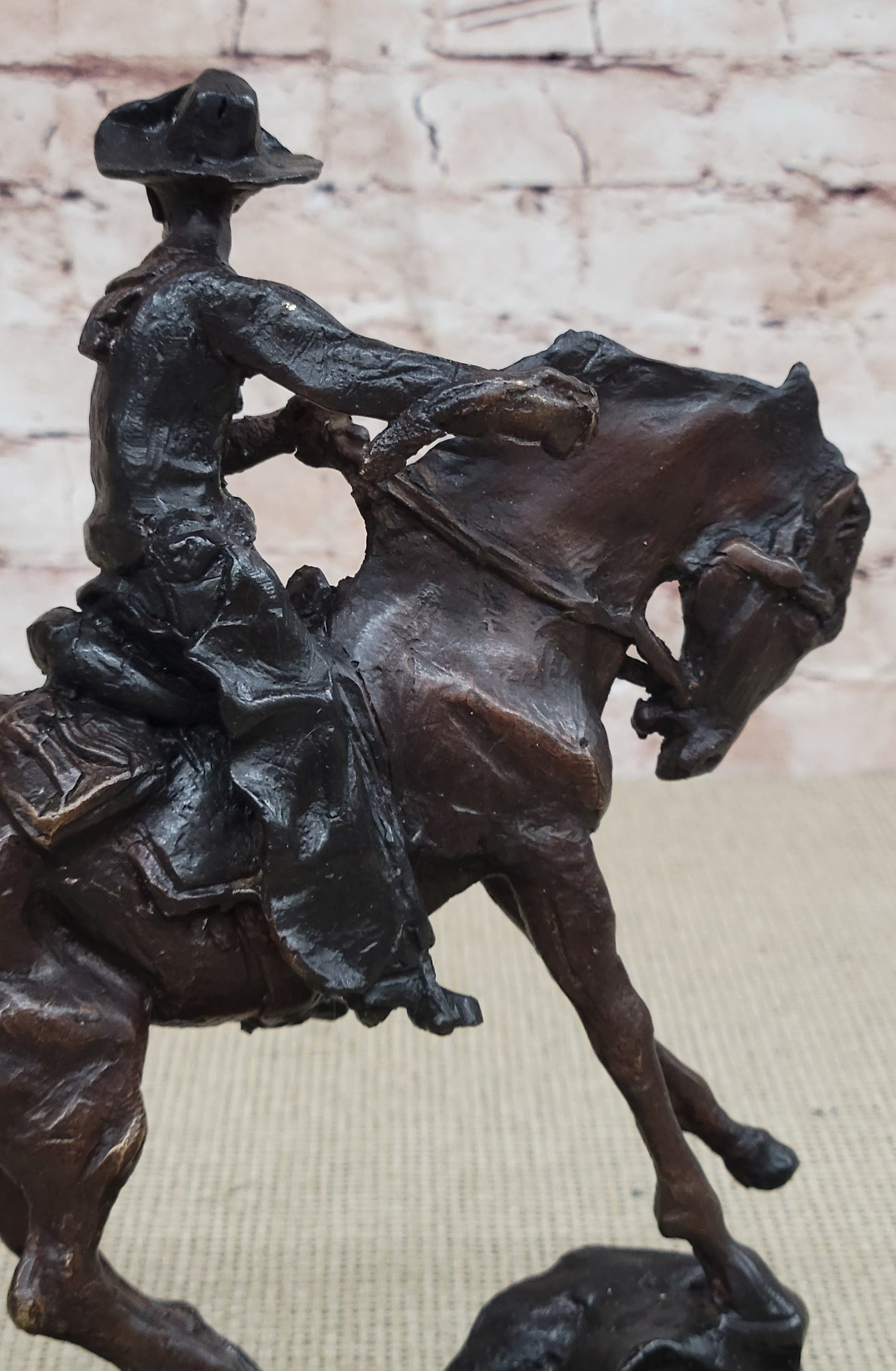 PEACE Frederic Remington Bronze Desktop Statue Sculpture Western Cowboy 10&quot; x 10&quot;
