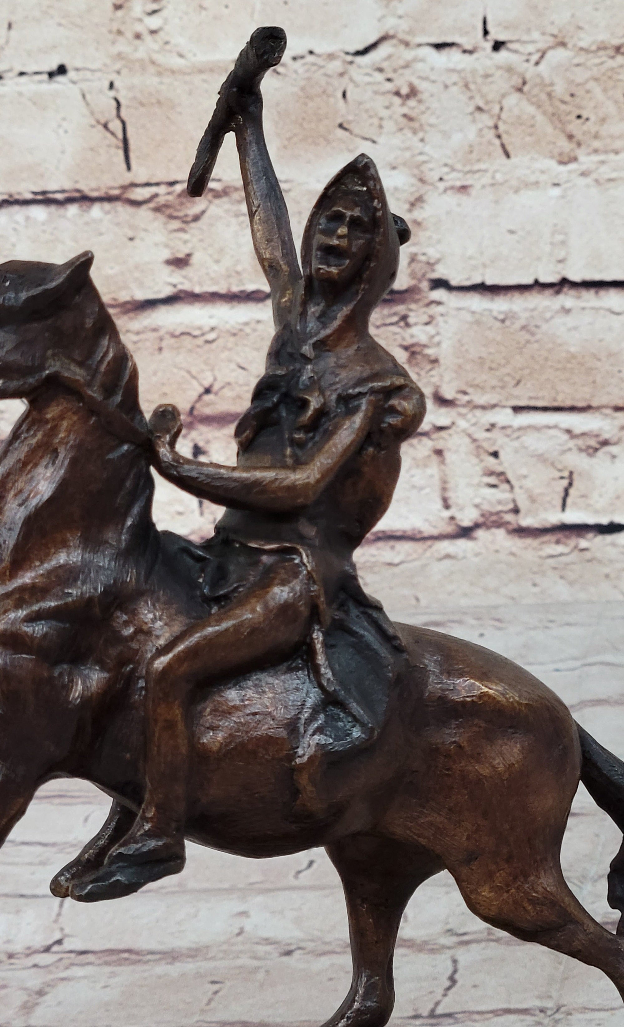 SCALP Frederic Remington Bronze Statue Sculpture Native American Western 10&quot; x 9&quot;