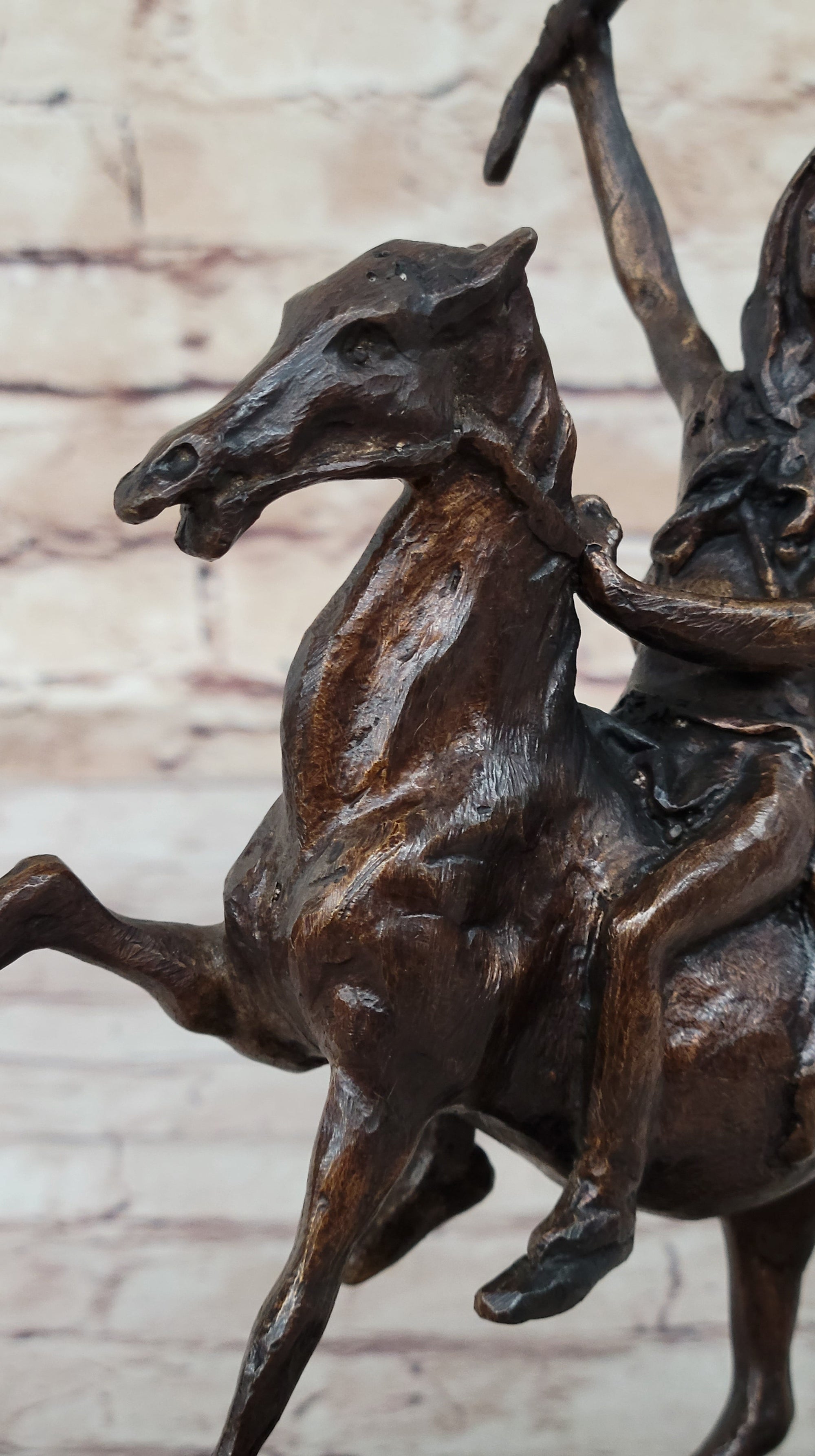 SCALP Frederic Remington Bronze Statue Sculpture Native American Western 10&quot; x 9&quot;