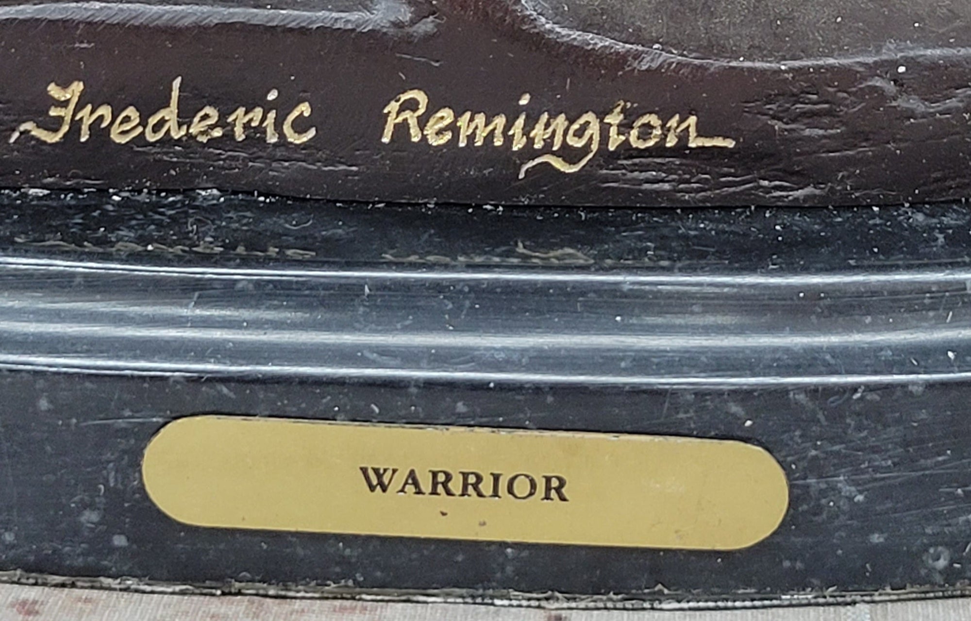 WARRIOR Frederic Remington Bronze Statue Sculpture Native American Horseman 9&quot; x 10&quot;