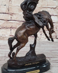 BRONCO TWISTER Frederic Remington Cowboy Bronze Statue Sculpture Western 10" x 10"