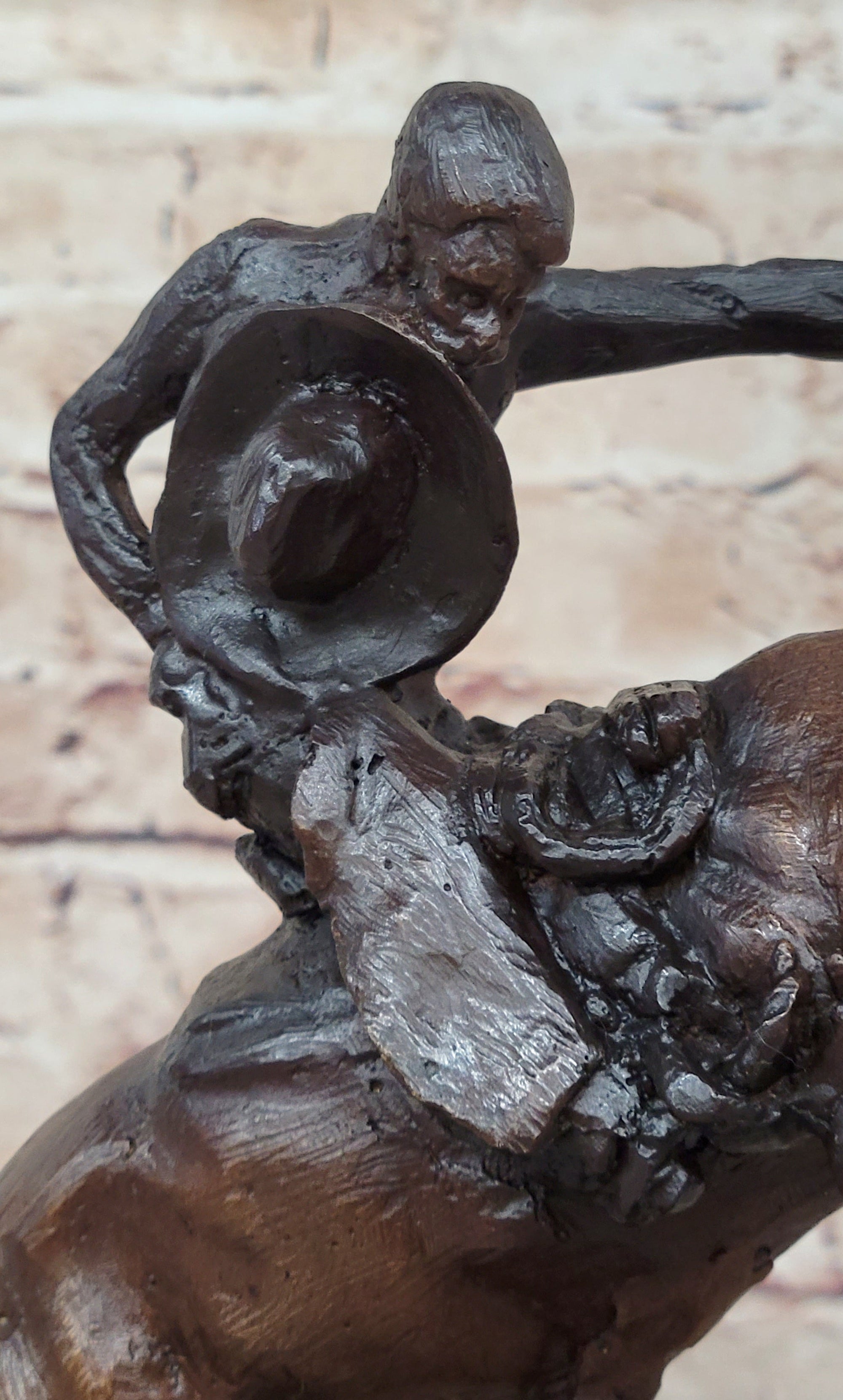 BRONCO TWISTER Frederic Remington Cowboy Bronze Statue Sculpture Western 10&quot; x 10&quot;