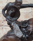 BRONCO TWISTER Frederic Remington Cowboy Bronze Statue Sculpture Western 10" x 10"