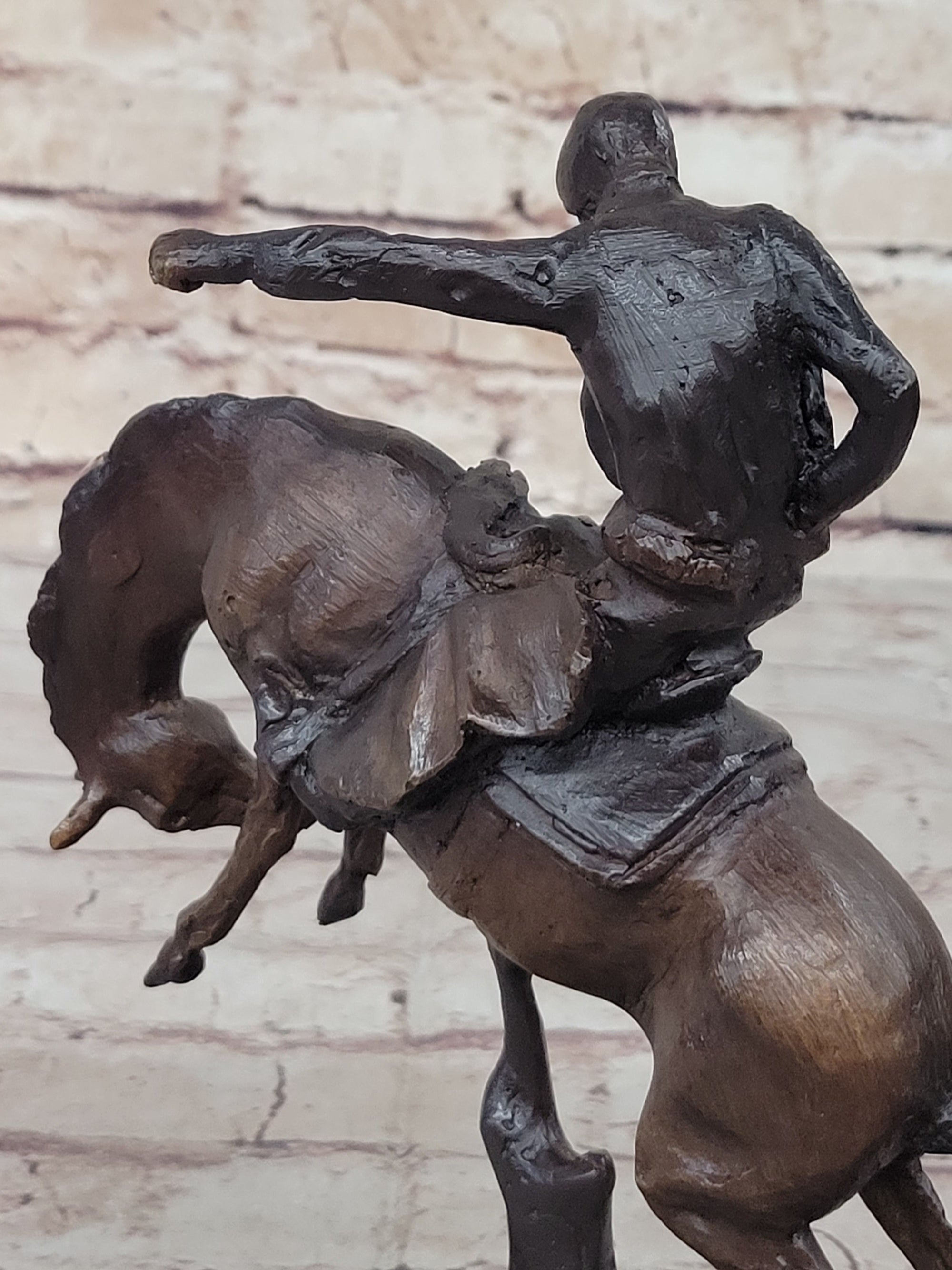 BRONCO TWISTER Frederic Remington Cowboy Bronze Statue Sculpture Western 10&quot; x 10&quot;