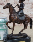 BREATH Frederic Remington Bronze Cowboy Statue Sculpture Western Art 9" x 9"