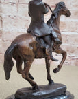 BREATH Frederic Remington Bronze Cowboy Statue Sculpture Western Art 9" x 9"