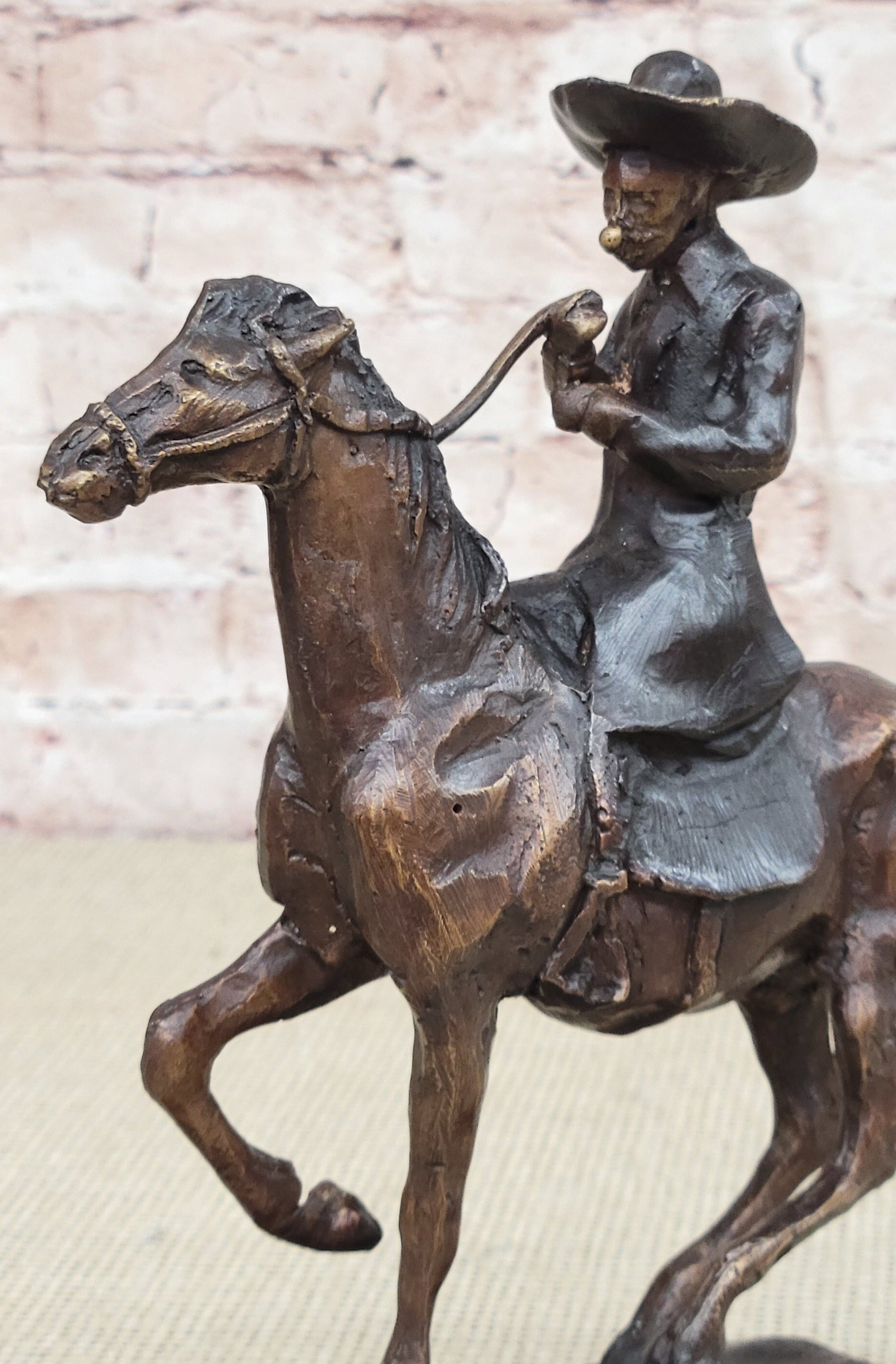 BREATH Frederic Remington Bronze Cowboy Statue Sculpture Western Art 9&quot; x 9&quot;