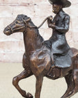 BREATH Frederic Remington Bronze Cowboy Statue Sculpture Western Art 9" x 9"