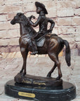 Will Rogers Cowboy on Horse Western Bronze Statue Sculpture Frederic Remington 9" x 8"