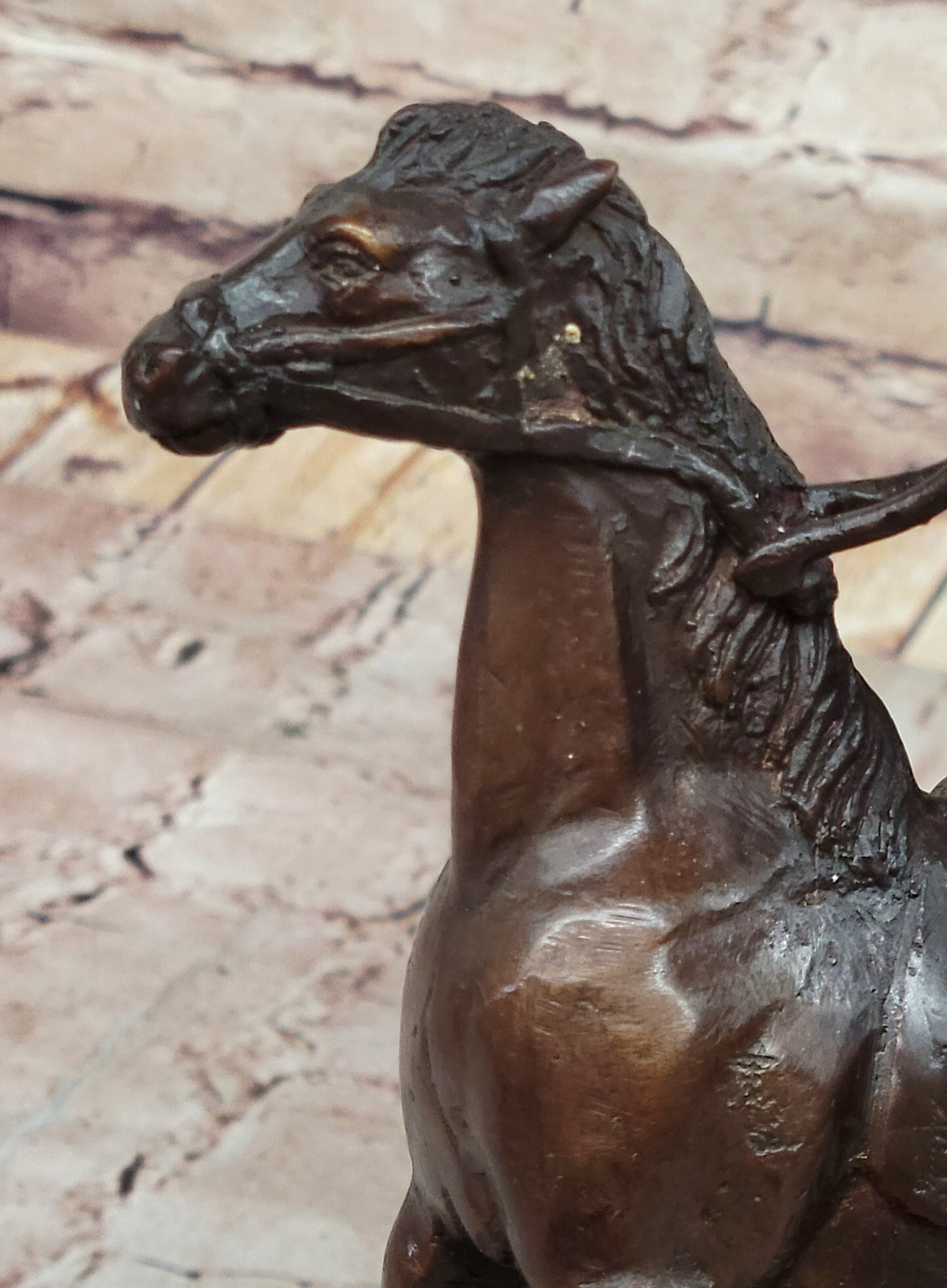 Will Rogers Cowboy on Horse Western Bronze Statue Sculpture Frederic Remington 9&quot; x 8&quot;