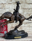 RANGER by Frederic Remington Cowboy on Horseback Bronze Sculpture Statue Country Western Art 9" x 8"