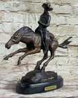 RANGER by Frederic Remington Cowboy on Horseback Bronze Sculpture Statue Country Western Art 9" x 8"