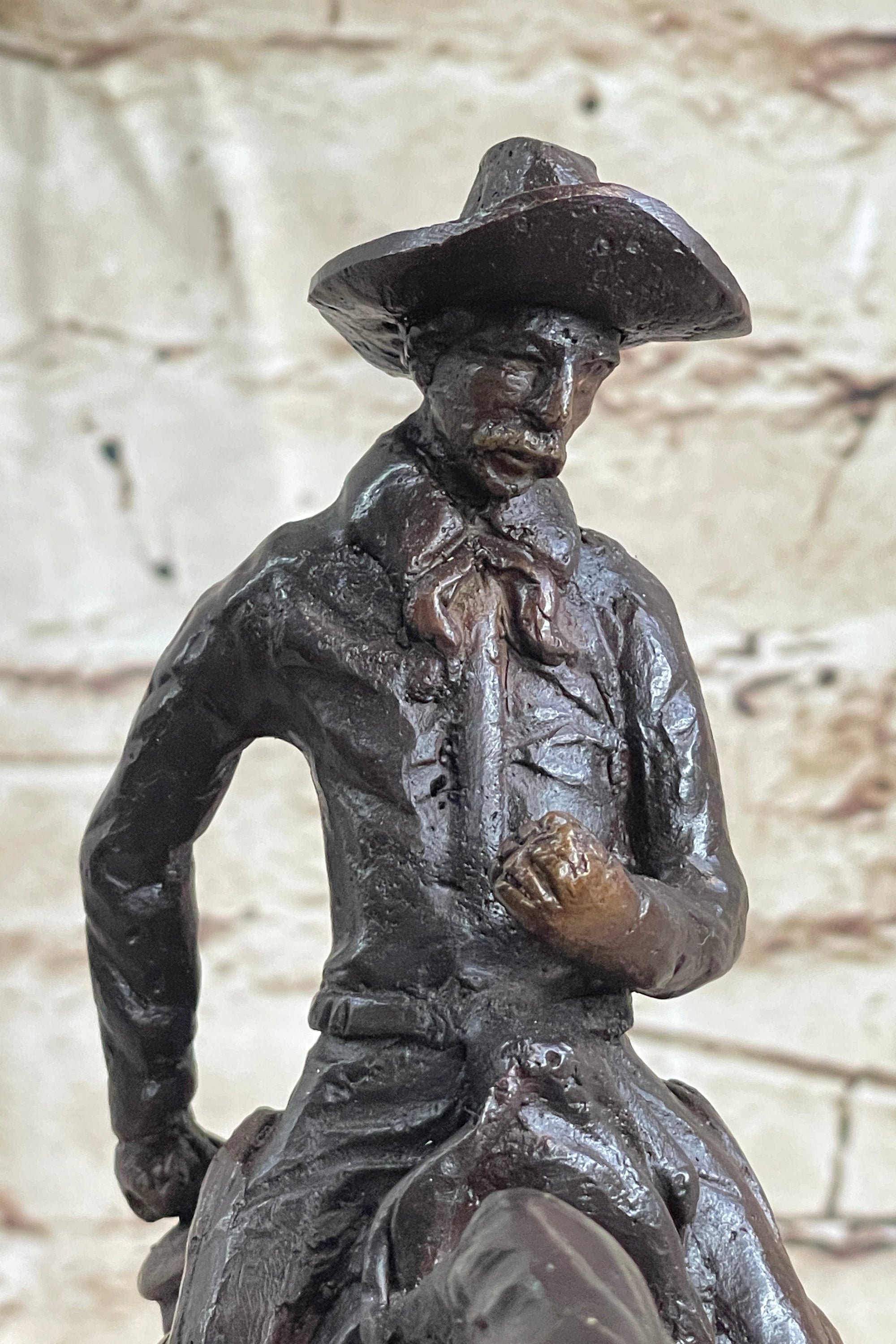 RANGER by Frederic Remington Cowboy on Horseback Bronze Sculpture Statue Country Western Art 9&quot; x 8&quot;