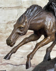 RANGER by Frederic Remington Cowboy on Horseback Bronze Sculpture Statue Country Western Art 9" x 8"