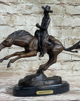 RANGER by Frederic Remington Cowboy on Horseback Bronze Sculpture Statue Country Western Art 9" x 8"