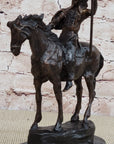 MOHICAN Western Bronze Statue Sculpture Native American Indian Horseback 11" x 8"