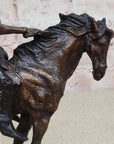 MOHICAN Western Bronze Statue Sculpture Native American Indian Horseback 11" x 8"