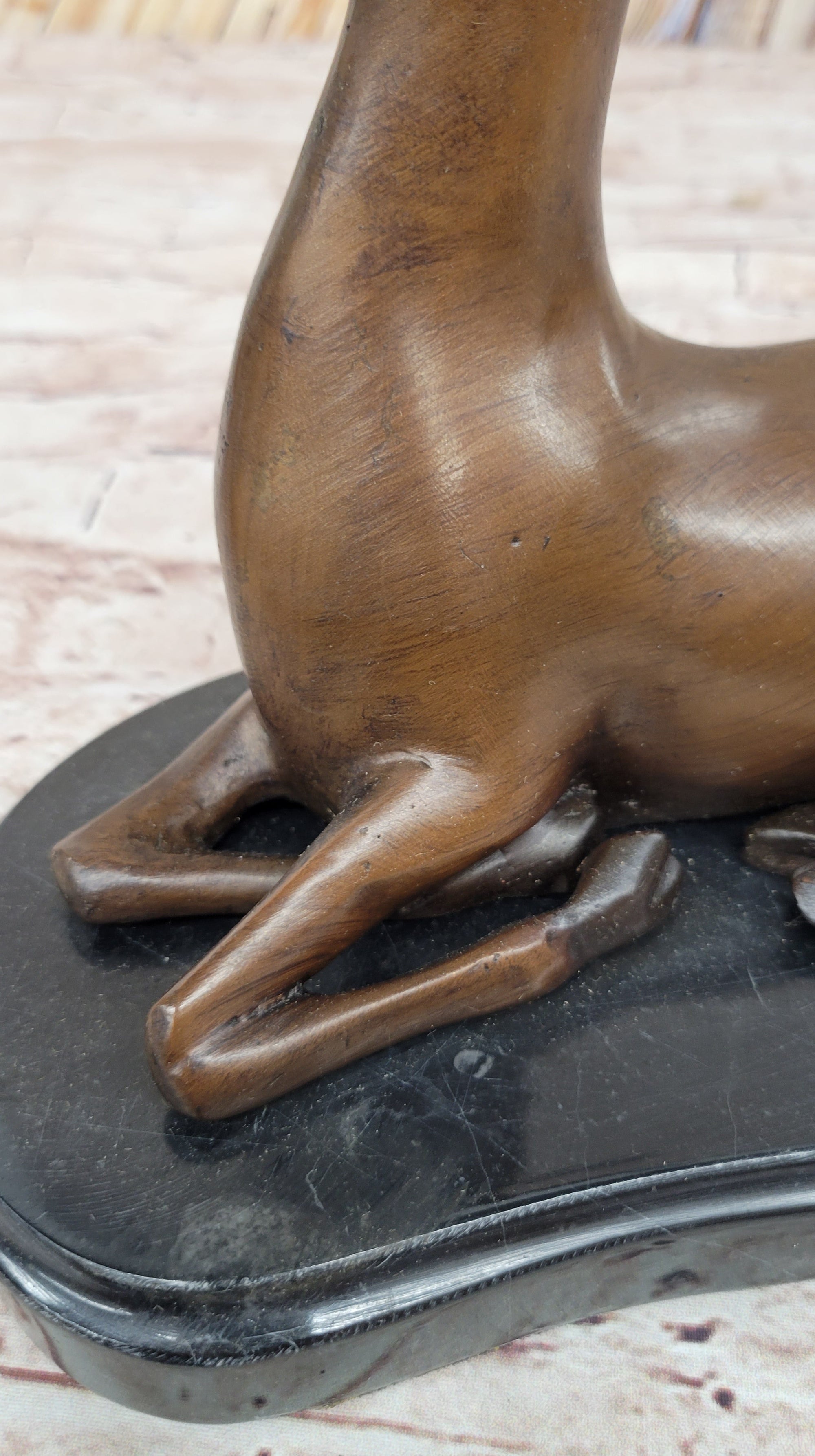 Reindeer Caribou Deer Elk Bronze Statue Sculpture Figurine Signed Original 9.5&quot; x 8.5&quot;