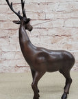 Reindeer Stag Deer Elk Caribou Bronze Metal Figurine Statue Sculpture 13.5" x 12"