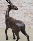 Reindeer Stag Deer Elk Caribou Bronze Metal Figurine Statue Sculpture 13.5" x 12"
