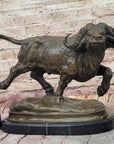Running Water Buffalo Bull Bronze Sculpture Statue African Asian Wildlife Original Art