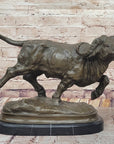 Running Water Buffalo Bull Bronze Sculpture Statue African Asian Wildlife Original Art