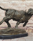 Running Water Buffalo Bull Bronze Sculpture Statue African Asian Wildlife Original Art