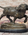 Running Water Buffalo Bull Bronze Sculpture Statue African Asian Wildlife Original Art