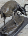 Buck Deer Elk Stag Wildlife Art Cabin Lodge Sportsman Art Bronze Marble Statue